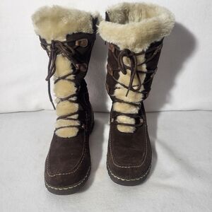 Bare Traps Women's Baylee Brown Faux Fur Winter Boots Size 6.5